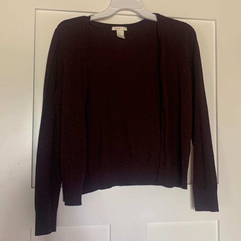 Size medium maroon cardigan sweater